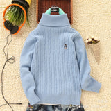 Children's fleece turtleneck boys and girls cotton knitted sweater children's clothing autumn and winter bottoming sweater sweater middle and old children