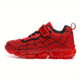 Boys & Girls LED Spider Net Sneakers - Fashionable & Cool Design, Breathable, Shock-Absorbing, All-Season Woven Skate Shoes