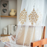 Beautiful White Sheer Curtain Panel with Flower Embroidery - Perfect for Your Living Room, Bedroom, or Hotel Window!