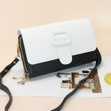 Fashion Double Zipper Clutch Wallet, Color Contrast Crossbody Bag, Women's Flap Mobile Phone Purse