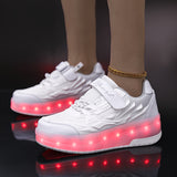 Stylish Unisex LED Light Up Roller Shoes - Comfy Detachable Wheel Skate Sneakers with Breathable Mesh Upper for Boys and Girls Teen Outdoor Activities - Perfect for Casual Wear, School, and Park Play