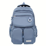 Stylish Large-Capacity Preppy Backpack: Lightweight, Adjustable Straps, Secure Zipper for Effortless College Style & Maintenance