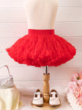 Soft & Stretchy Puffy Tutu Skirt for Little Girls - Ultra-Comfortable and Fluffy Design - Perfect for Holiday Celebrations, Christmas and New Year Parties