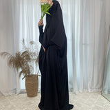 Elegant Muslim Abaya - Modest Full-Length Robe with Lantern Sleeves Design, Solid Color, Islamic Clothing for Women, Perfect Gifts for Eid