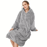 1pc Unisex Giant Hoodie Blanket - Cozy, Ultra-Soft & Warm, Oversized Wearable Sweatshirt with Big Pocket - Perfect for Adults, Men & Women Lounging Comfort