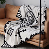 1pc Cozy Argyle Plaid Knitted Blanket - Soft Premium Sense Fleece Jacquard Throw for Home, Nap, Travel, and Outdoor - Single Sided, Cross Pattern, Vibrant Colors, and Lightweight Design