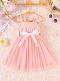 Girls' Summer Princess Dress - Floral Embroidery, Breathable Mesh, Perfect for Party & Beach Wear