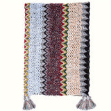 Boho Chic Knitted Shawl - Warm, Windproof, Elastic with Unique Striped Design for Casual Elegance & Adventure