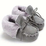 Adorable Soft Fleece Boots for Baby Girls - Comfortable Walking Shoes for Autumn and Winter - Warm, Cozy, and Cute Footwear for Little Ones