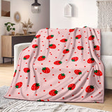 1pc Cozy Strawberry Blanket - Soft, Plush, and Vibrant Throw Blanket for Sofa, Bed, Office, Camping, and Travel - Multi-Purpose, All-Season Gift for Family and Friends