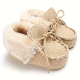 Adorable Soft Fleece Boots for Baby Girls - Comfortable Walking Shoes for Autumn and Winter - Warm, Cozy, and Cute Footwear for Little Ones