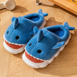 Men's Cartoon Shark Graphic Design Home Slippers Funny Animal Home Slipper House Shoes For Indoor Walking, Autumn And Winter