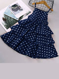 Girls Polka Dot Ruffled Sundress, Elegant Ladylike Style, Sleeveless Dress for Kids