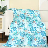 1pc Cozy Turtle Printed Flannel Throw Blanket - Soft, Plush, Four Seasons Bed Blanket for Sofa, Couch, Office, Bed, Camping, Traveling - Warm, Lightweight, Air-Conditioning Friendly, Versatile, and Portable