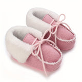 Adorable Soft Fleece Boots for Baby Girls - Comfortable Walking Shoes for Autumn and Winter - Warm, Cozy, and Cute Footwear for Little Ones