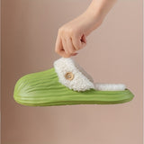 Comfy Warm Detachable Fluffy Slipper For Boys, Lightweight Soft Memory Foam Anti Slip Indoor Home Shoes