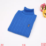 Children's fleece turtleneck boys and girls cotton knitted sweater children's clothing autumn and winter bottoming sweater sweater middle and old children