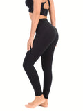 Tummy Control & Comfort: High Waisted Gym Fleece Leggings For Women's Activewear