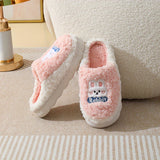 Kawaii Cartoon Decor Home Warm Slippers, Soft Sole Fuzzy Platform Non-slip Shoes, Winter Plush Cozy Indoor Shoes