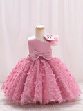 Fluttering Butterfly Tutu Dress - Sleeveless & Bow-Accented - Adorable Flower Girl Princess Outfit for Party Celebrations