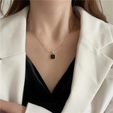 1pc Exquisite Retro Fashion Square Pendant Necklace - Alloy Material, No Mosaic, Plating-Free, Perfect for Birthdays, Anniversaries, Graduation, and Christmas Gifts