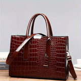 Luxurious Crocodile-Embossed Square Handbag - Chic Solid Color, Versatile Fashion Accessory for Women - Ideal for Everyday Elegance & Special Occasions