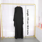 Elegant Muslim Abaya - Modest Full-Length Robe with Lantern Sleeves Design, Solid Color, Islamic Clothing for Women, Perfect Gifts for Eid