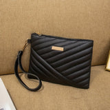 Elegant Ladies Clutch Wallet, Fashion Striped Hand Purse With Wristlet, Chic Evening Bag For Women