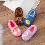 Cozy Cartoon Plush Kids' Slippers - Warm, Non-Slip Indoor Shoes for Boys & Girls, Perfect for Fall/Winter