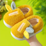 Cute Cartoon Furry House Shoes For Girls, Comfortable Warm Non Slip Soft Sole Indoor Walking Shoes, Autumn And Winter