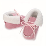 Adorable Soft Fleece Boots for Baby Girls - Comfortable Walking Shoes for Autumn and Winter - Warm, Cozy, and Cute Footwear for Little Ones