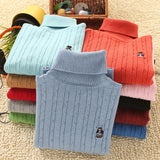 Children's fleece turtleneck boys and girls cotton knitted sweater children's clothing autumn and winter bottoming sweater sweater middle and old children