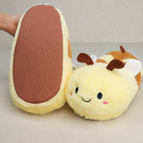 Casual Cute Cartoon Bee Design Slip On Home Shoes For Girls, Non-slip Warm Furry Slippers For Indoor Party