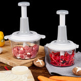 Versatile 50.72oz Manual Food Processor - Stainless Steel Vegetable Crusher, Garlic Masher & Meat Grinder - Easy Clean, Perfect for Home Kitchens & Outdoor Camping