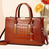 Luxurious Crocodile-Embossed Square Handbag - Chic Solid Color, Versatile Fashion Accessory for Women - Ideal for Everyday Elegance & Special Occasions