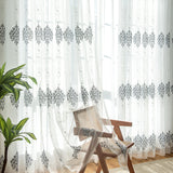 Beautiful White Sheer Curtain Panel with Flower Embroidery - Perfect for Your Living Room, Bedroom, or Hotel Window!