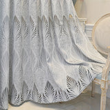 1pc Chic Hollow-Leaf Design Sheer Curtain - Light-Filtering Elegance for Living Room & Bedroom Privacy