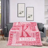 Personalized Name Fleece Blanket: Soft and Comfortable, Suitable for Adults - Perfect for Home, Picnics, or Travel - Contemporary Style, No Embellishments, Character Theme, All Seasons, Multi-Purpose, Fleece Fabric, Knit Weave, Other Craftsmanship, Digita