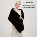 Luxurious Faux Fur Shawl - Extra Thick, Fashionable, Ultra-Soft, Cozy, and Cold-Weather Proof - Perfect for Autumn and Winter Seasons, Ideal for Bridal and Wedding Occasions, Stylish Accessory for Wedding Dresses, Elegant Cloak for Formal Events