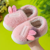 Cute Cartoon Furry House Shoes For Girls, Comfortable Warm Non Slip Soft Sole Indoor Walking Shoes, Autumn And Winter