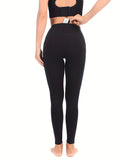 Tummy Control & Comfort: High Waisted Gym Fleece Leggings For Women's Activewear