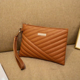 Elegant Ladies Clutch Wallet, Fashion Striped Hand Purse With Wristlet, Chic Evening Bag For Women