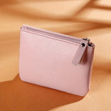 Classic Mini Solid Color Zipper Walley For Women, Daily Use Carry All Pouch For Daily Use