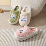 Kawaii Cartoon Decor Home Warm Slippers, Soft Sole Fuzzy Platform Non-slip Shoes, Winter Plush Cozy Indoor Shoes