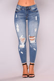 LUTAOTIE  Summer  Factory in Stock High Elastic Ankle-Length Ripped Women's Skinny Skinny Hip Raise Fashion Jeans