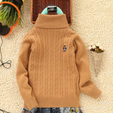 Children's fleece turtleneck boys and girls cotton knitted sweater children's clothing autumn and winter bottoming sweater sweater middle and old children