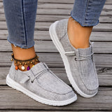 lutaotie Fashionable Stripe Accent Sneakers - Superbly Grip, Durable & Comfortable Low Cut Canvas Shoes - Effortless Slip-On for Everyday Versatility