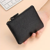 Classic Mini Solid Color Zipper Walley For Women, Daily Use Carry All Pouch For Daily Use