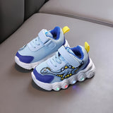 Youngsters' Dinosaur Cartoon Sneakers - Breathable Mesh, Light-Up Design for Boys & Girls - Perfect for Spring/Fall