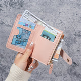 Compact Women's Mini Bifold Wallet, Multi-Function Coin Purse With Multiple Card Slots, Faux Leather Purse(9.09cmx 0.58cm)